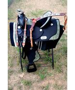 13 Western Cordura Trail Barrel Pleasure Horse SADDLE Bridle Tack Green ... - €288,61 EUR