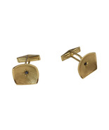 Square 14k Yellow Gold Cufflinks with Sapphire  - £593.13 GBP