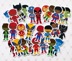 32 African American super boy heroes stickers photo quality water proof ... - $9.50
