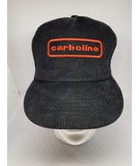 Vintage Black Corduroy Hat Carboline Chemicals Snapback Cap USA EUC - $464.31 MXN