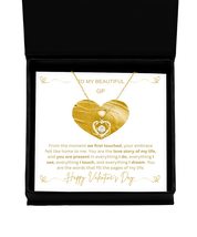 GP Girlfriend Gold Heart Necklace Gift from Boyfriend to My Beautiful Amazing So - £40.15 GBP