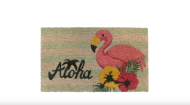 Hawaii Aloha Flamingo Doormat Natural Coconut Fibers - £31.27 GBP