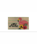 Hawaii Aloha Flamingo Doormat Natural Coconut Fibers - $54.25 CAD
