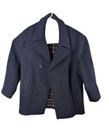 Brooks Brothers Navy Blue Wool Flannel Quilt Lined Mens Pea Coat Jacket ... - $2,693.00 MXN