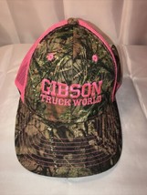 Gibson Truck World PINK/Camouflage Mossy Oak Ladies Adjustable Baseball CAP/HAT - £10.12 GBP