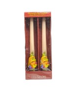Vintage Set of Two AGC Guild House 10&quot; White Thanksgiving Taper Candles New - $26.18