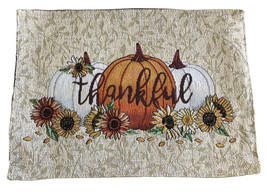 Placemats 13x18&quot; Set of 4 Tapestry Thanksgiving Thankful Sunflowers Fall Harvest - £27.32 GBP