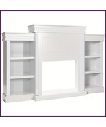 70&quot; White Freestanding Fireplace Mantel Cabinet TV Stand (No Fireplace) - $543.13 CAD