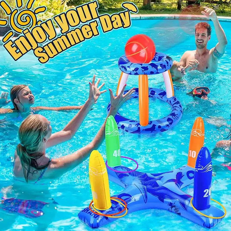 Pool Toys for Kids Adult Inflatable Basketball Hoops Ring Game Swimming Pool - £36.00 GBP+
