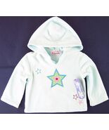 NWT Just Friends Girl&#39;s Aqua Ice Blue Appliqued Stars Fleece Hoodie Top,... - $16.83 CAD