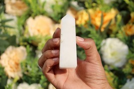 1pc Large Natural White Quartz Obelisk Crystal Healing Point Tower stone - £51.55 GBP