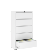 White Metal File Cabinet with Lock (5 Drawers) - $493.65 CAD