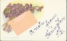 Herrington Kansas A Note (Still Enclosed In Envelope) Postcard 1908 Rpo Pstmk - £7.59 GBP