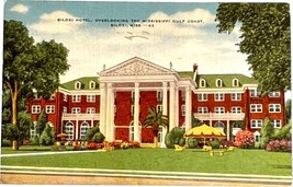 Biloxi Hotel, Mississippi Gulf Coast, vintage post card 1947 - £9.54 GBP