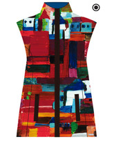 Maloka: French Fairytale Village Abstract Art Vest (1 Left, More Colors!) - £77.66 GBP