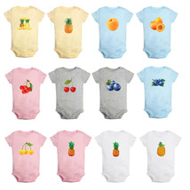 Novelty Fruit Image Print Baby Bodysuits Newborn Rompers Infant Jumpsuit Outfits - £8.61 GBP