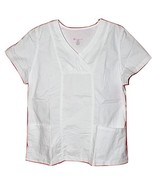 Los Angeles Rose Women&#39;s Stretchology 3 Pkt. Scrub Top White XL -  NWT - $465.82 MXN