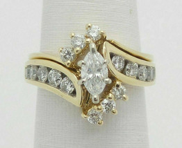 14K Yellow Gold Finish 2.76Ct Marquise Cut Diamond Solitare Engagement Band Ring - £86.15 GBP