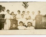 Woman&#39;s Group Real Photo Postcard Younger Women in White Older in Black  - $17.80