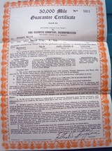 Vintage 30,000 Mile Guarantee Certificate For A 1954 Mercury Original  - $9.99