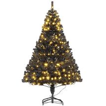 HOMCOM 6ft Prelit Black Douglas Fir Artificial Christmas Tree 250 LED - $177.66 CAD
