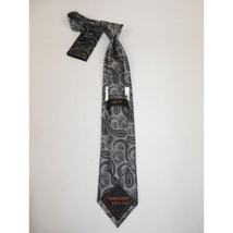 Mens Steven Land 100% Woven Silk Big Knot Tie and Hankie Set BW2436-01 Black image 3