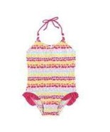 Girls Swimsuit WonderKids 1 Pc Pink Heart Beaded Bathing Swim Suit-size 2T - $8.91