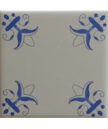 Blue and white Delft Style wall tiles Lilly Flower - $6.84 CAD