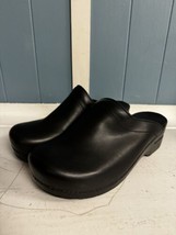 Dansko Karl Slip In Clogs Black Box Leather Unisex Size 40 - £61.54 GBP