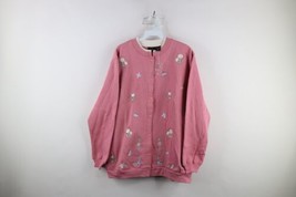 Deadstock Vtg 90s Country Primitive Womens XL Flower Button Cardigan Sweatshirt - £43.48 GBP