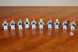 Lot Of 10 Lego MiniFigures Construction Workers Plumber Wrench Hard Hat ... - $356.46 MXN