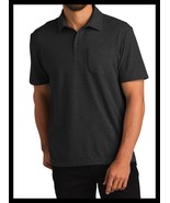 NWT Men&#39;s Port Authority Dark Gray Short Sleeve Polo Shirt M Medium #K868 - $21.81 CAD