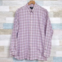 Brooks Brothers Country Club Button Down Shirt Pink Gingham Plaid Slim M... - £34.99 GBP