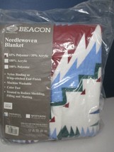 Vintage Beacon Needlewoven Blanket Twin-Full Indian - Southwestern - Geometric - £93.96 GBP