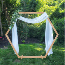Stable Hexagon Wood Wedding Arch Frame Backdrop Stand Garden Party Rustic Decors - £116.55 GBP