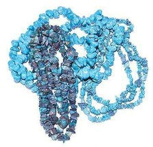 32&quot; Turquoise Color Chip Necklace - £7.66 GBP