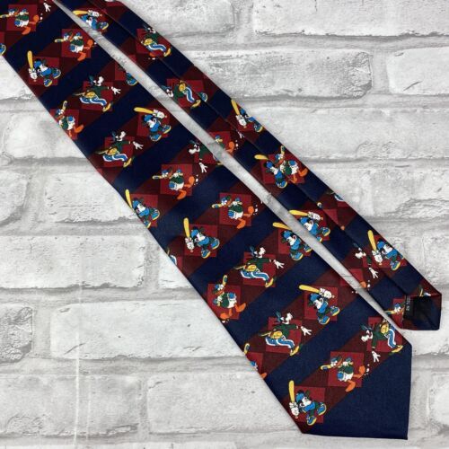 Disney Mickey Unlimited Mickey Goofy Donald Duck Baseball Tie 100% Polyester Item image 2