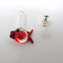 Fish Red Glass Vial 1&quot; Bottle Charm Cremation Ashes Pendant Rice Instruc... - £7.34 GBP