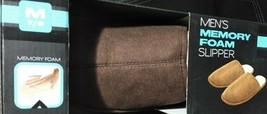 Memory Foam Slippers Warm wool lining for Mens Size Medium 7/8 Color Dark Brown - £16.11 GBP