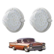 58 1958 Chevy Impala Bel Air Biscayne LED Front Clear Park Light Lamp Lens Pair - £58.76 GBP