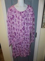 Lands&#39; End Purple Long Sleeve Dog Print Dress Size 10/12 (M) Girl&#39;s Euc - £26.25 GBP