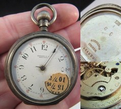 Rare Pocket Watch Tiffany &amp; Co. Ladies 0,935 Sterling Case New York 3 Bear Mark! - £737.69 GBP