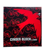 CINDERBLOCK.COM Red &amp; Black Bird CB Cinder Block Logo Sticker Decal Squa... - £7.15 GBP