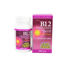 Natural Factors Vitamin B12 Methylcobalamin 1000mcg, 90 Chewable Tablets - $12.55