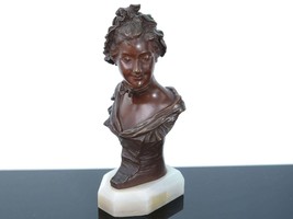 Georges Van der Straeten(1856-1928) French High quality Dimiuative Bronze Bust o - £506.38 GBP
