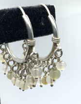 Vintage 92.5 Sterling Silver Bell Gypsy Hoop Earring Ethnic Style Boho - £55.94 GBP