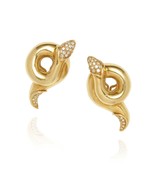 Christian Dior 18k Yellow Gold Snake Coil Earrings w/ Diamond Accents Go... - $8,754.25 CAD