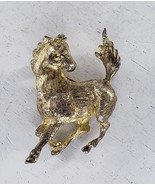 Sterling Gold Toned Horse Brooch Pin Vintage - £35.24 GBP