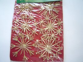  Vintage Cut Straw Christmas Star Ornaments Lot of 6  5 Different Designs - £11.96 GBP