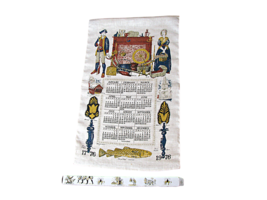 Vintage Kay Dee Linen Calendar Tea Towel 1976 Colonial John Gieroch NOS Hanging - £21.45 GBP